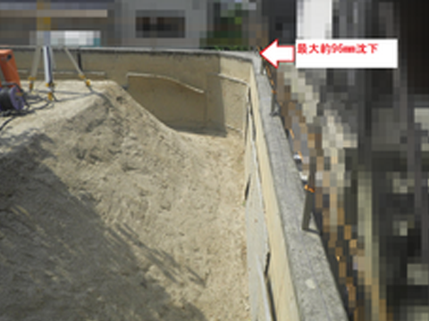 某宅地RC-L型擁壁沈下修正工事 2014年9月（施工写真2）